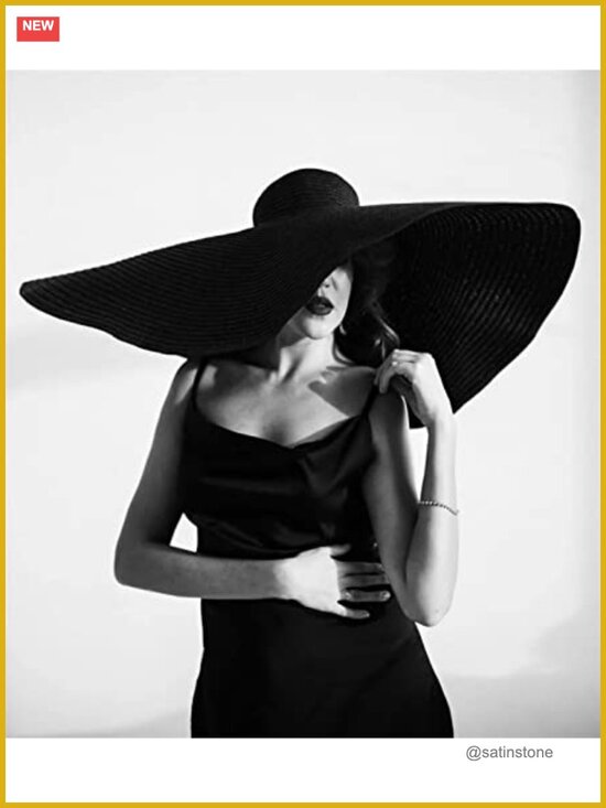 Oversized Floppy Straw Sun Hat for Women UPF 50+ Wide Brim main image 5